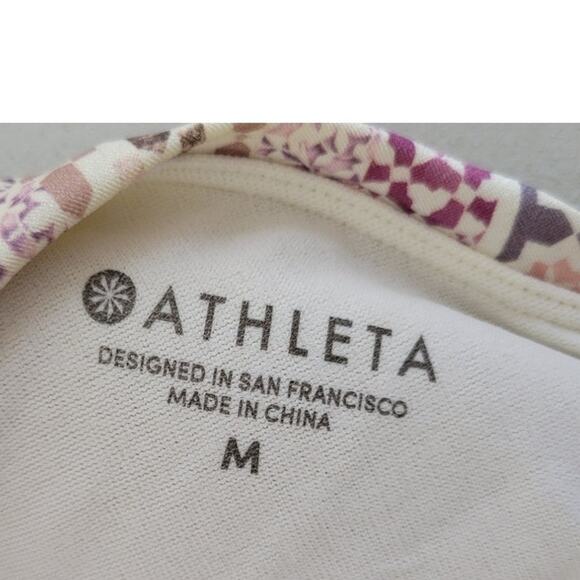 Athleta Swimsuit Top Womens Medium Boho Cottage Core Adjustable Top Sporty Fun - Picture 8 of 10